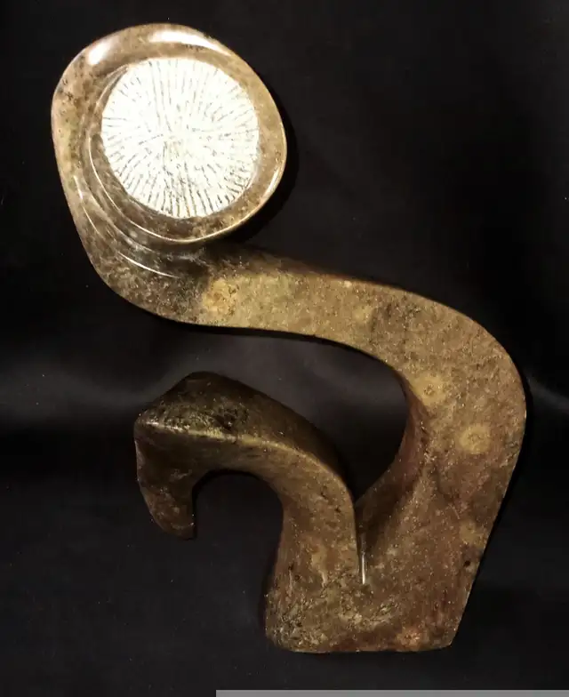 RARE Hand Carved Shona Stone 'Flower' Sculpture by Onias Mupumha in Arts & Collectibles in London - Image 11