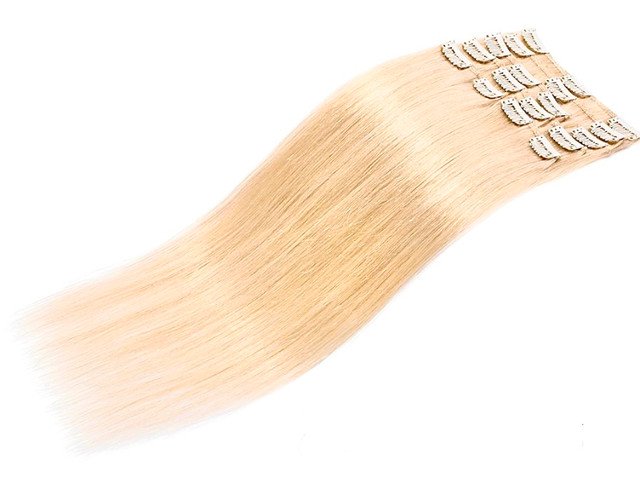 Clip In Platinum Blonde Human Hair Extensions In 22 Inches dans Autre  à Ville de Montréal - Image 4