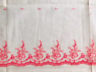 7" x 1.1 yd Lace Trim Embroidered Floral ～ Fast Delivery, View more
