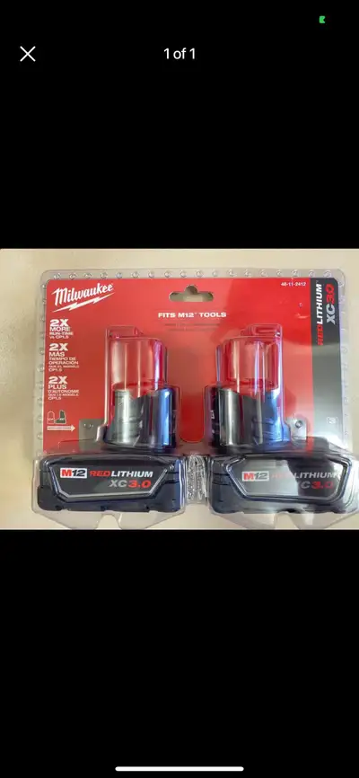 Milwaukee M12 3.0AH Batteries 2-pack, View more