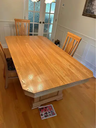 Oak Dining Set. Table and 4 chairs. All in perfect condition. , View more