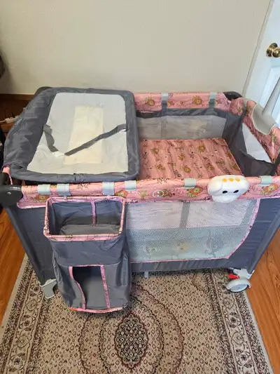 playpen with mattress and blanket, View more