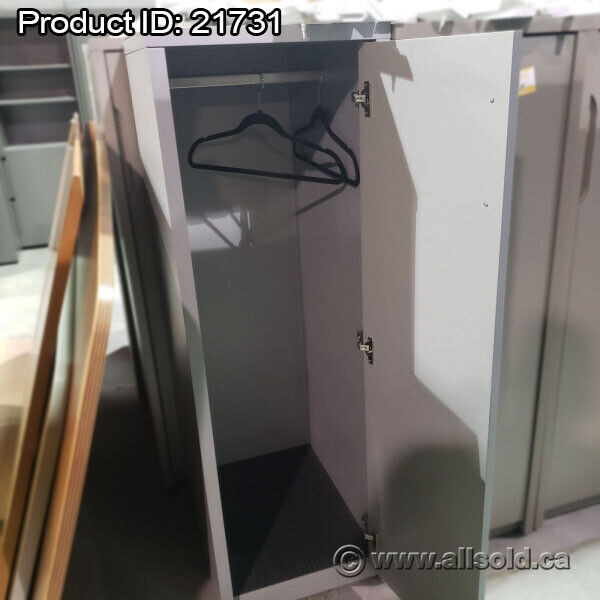 54" Grey and Beige Single Door Wardrobe Storage Storage