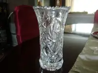 Vintage Cut Crystal Vase Eight Point Star Pinwheel Design