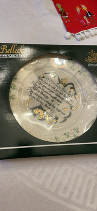 Marriage blessing plate. Made in Ireland. Belleek.