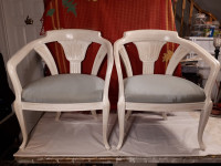Pair of Armchairs- French Provincial, Carved Wood, New Upholestr