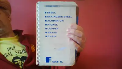 Drummond McCall Reference Book 84-17 for Steel, Aluminum, Stainless Steel, Brass, Copper, Nickel, Ch...