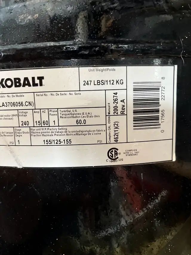 Kobalt Air Compressor in Power Tools in Mississauga / Peel Region - Image 4