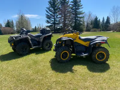 2012 Renegade 800 - 3400 km 2013 Outlander 800 - 1900 km Both in good condition and run great. Inclu...