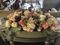 Large custom made silk and artificial flower arrangement 