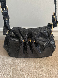 New black snake skin shiny crossbody evening purse -$45
