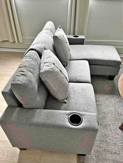 Sectional Sofa with Cup Holders, View more