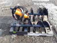 Wolverine Skid Steer Auger Attachment with 2 Bits - 12" and 18"