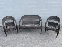 Wicker Bench & Chair Set