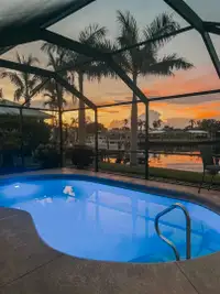  Florida Cape Coral Fort Myers waterfront vacation rental home.