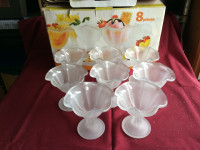 NEW Large Frosted Glass Dessert Cups (8)