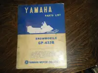 Yamaha GP-433B  Snowmobile Parts List Manual
