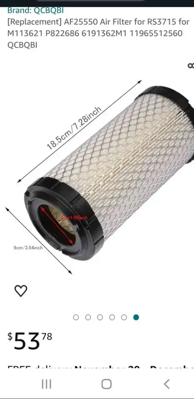 New in package TENOMAL 2 Pack K1211-82320 Air Filter Replace . Good for the following: Kubota K2581-...