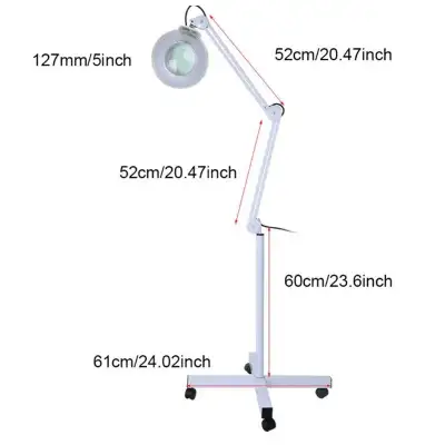 8X LED Magnifier with Rolling Floor Stand and Lamp, View more