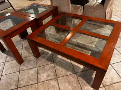 Coffee table and 2 end tables, View more