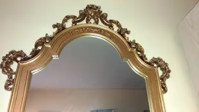 Large Mirror with gold frame- Delivery available, View more