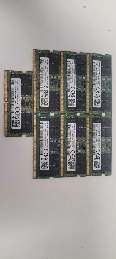 Lot of 7 Samsung 16GB(7x16GB) DDR5 5600B MHz SO -DIMM, View more