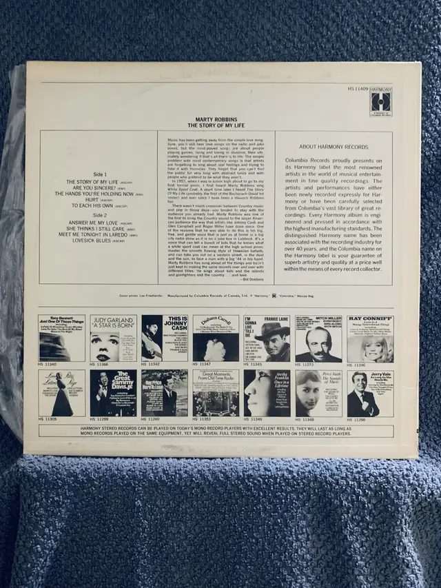 Marty Robbins - The Story of My Life (Vinyl Lp) in CDs, DVDs & Blu-ray in Mississauga / Peel Region - Image 3