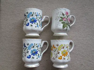 Set of 4 Flower Tea cup Set, made in India, brand new, View more