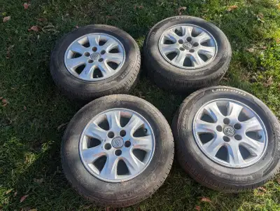 4 alloy Toyota rims off Toyota Suv Laufenn G fit as snow tires size 205/65 R15 Tires are balanced an...