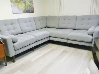 Upholstery is in excellent shape. Has only been used lightly by one person. This is a firm modular s...