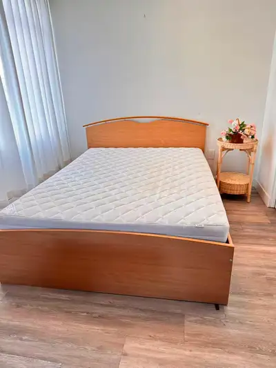 Queen Size Bed Frame + Mattress – Excellent Conditio, View more