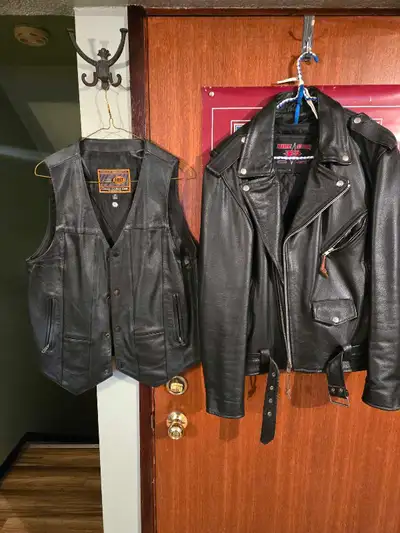 Biker leather vests and jackets , View more