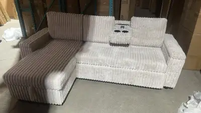 Luxury 3 Seater Corduroy Sectional Sofa Bed with Storage+ Arm Rs, View more