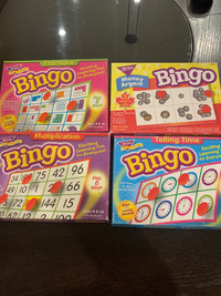 Bingo multiplication, fractions, time money
