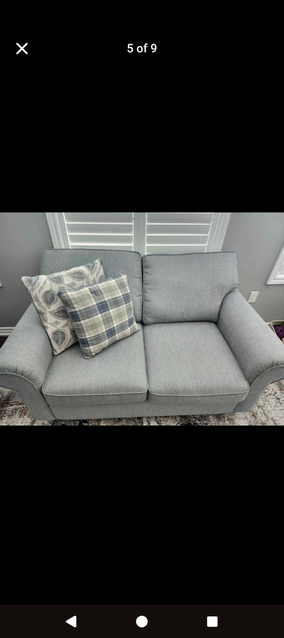 Couch and loveseat, View more