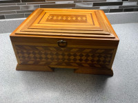 Hand made wooden jewelry box with jewellery all for $50