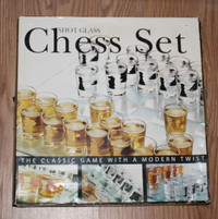 Shot Glass Chess with Glass Board