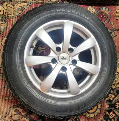 Quality Yokohama winter tires on Hyundai wheels ready to go. Driven approx 12K over 3 winters, off s...