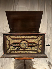 Antique gramophone Phonola.  Phonograph antique gramophone