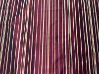 Two panel curtains, burgundy and gold, with liner
