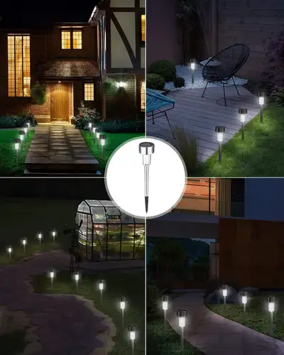 UNUSED 12-pack Outdoor Solar Garden Pathway Lights (Cool White), View more