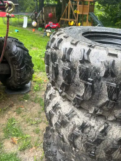 Tires and wheels off arctic cat 4x115 25x8x12 x4 25x11x12 x2 25x10x12 x2 8 tires 4 rims one good pri...