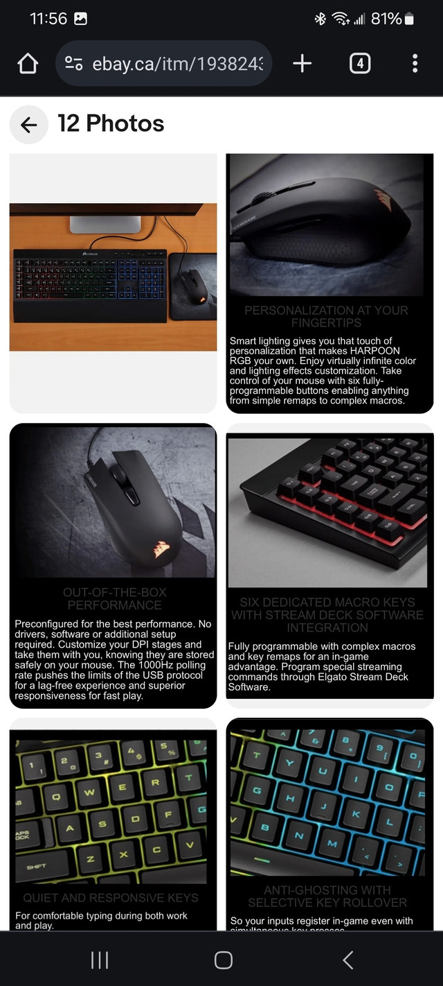 Corsair K55 RGB gaming  keyboard + harpoon RGB gaming Mouse comb in Mice, Keyboards & Webcams in Hamilton - Image 2