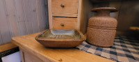 Pair Stoneware Vase & Ashtray/dish