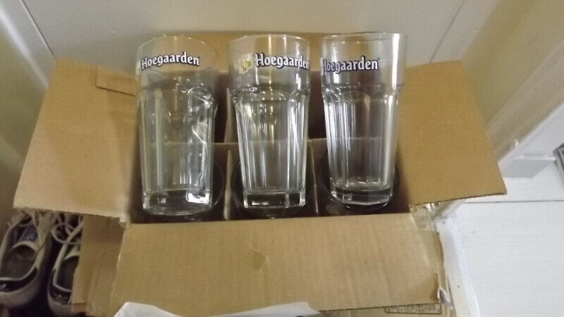 BRAND NEW BOX SET OF 6 HOEGAARDEN TALL BEER GLASSES for sale  