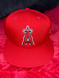 New era 58fifty Red La Angels Fitted Hat Size 7 3/8 Black UV