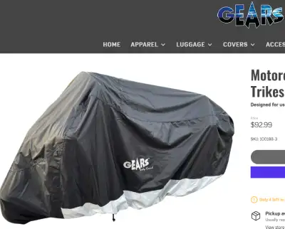 I have a Gears motorcycle cover, XXL, item number: 100188-3. That I used on my GL1800. It was used o...