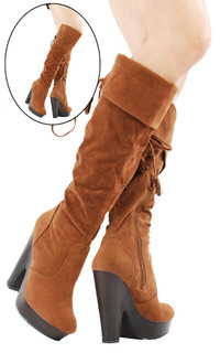 BOTTES HAUTE FAUX SUEDE HIGH BOOTS