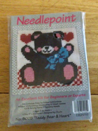 Needlepoint #5005 Teddy Bear and Heart kit