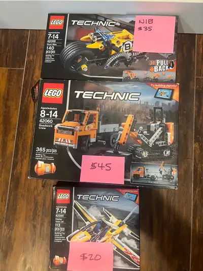 Lego Technic and Super Heroes complete sets with instructions. Prices are on each set. Sets may be s...